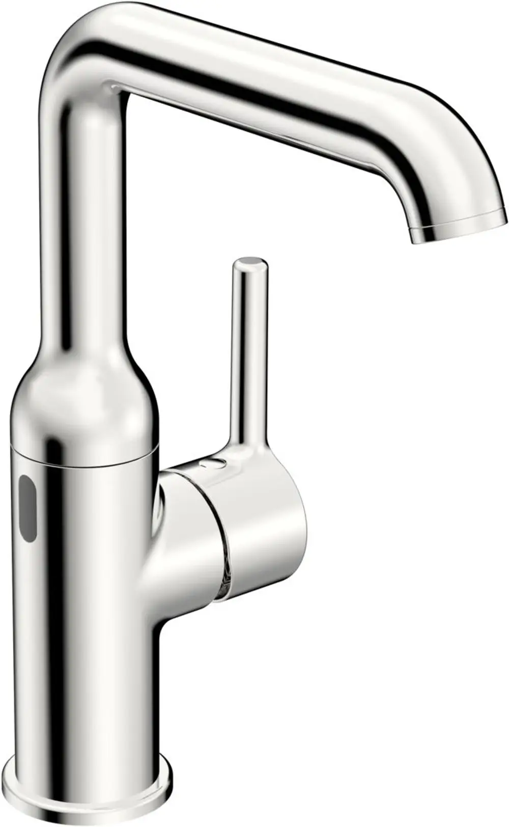 Waschtischbatterie von HANSA mit einem modernen Design und einer Ausladung von 147 mm in Chromoptik. Die Armatur verfügt über einen Hebel zur Steuerung des Wasserflusses.